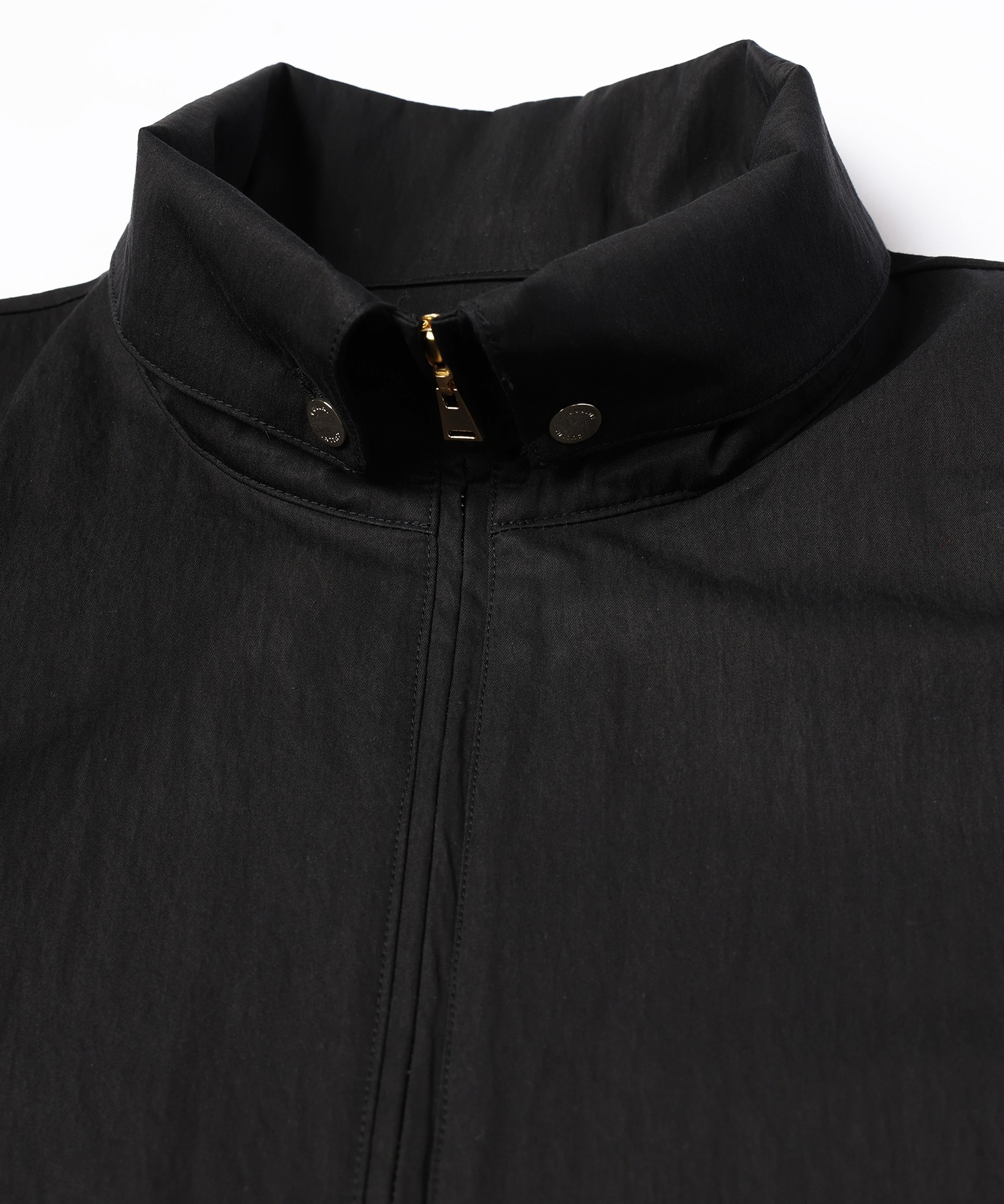Cotton Nylon Gabardine Structured Stand Collar Anorak Pullover