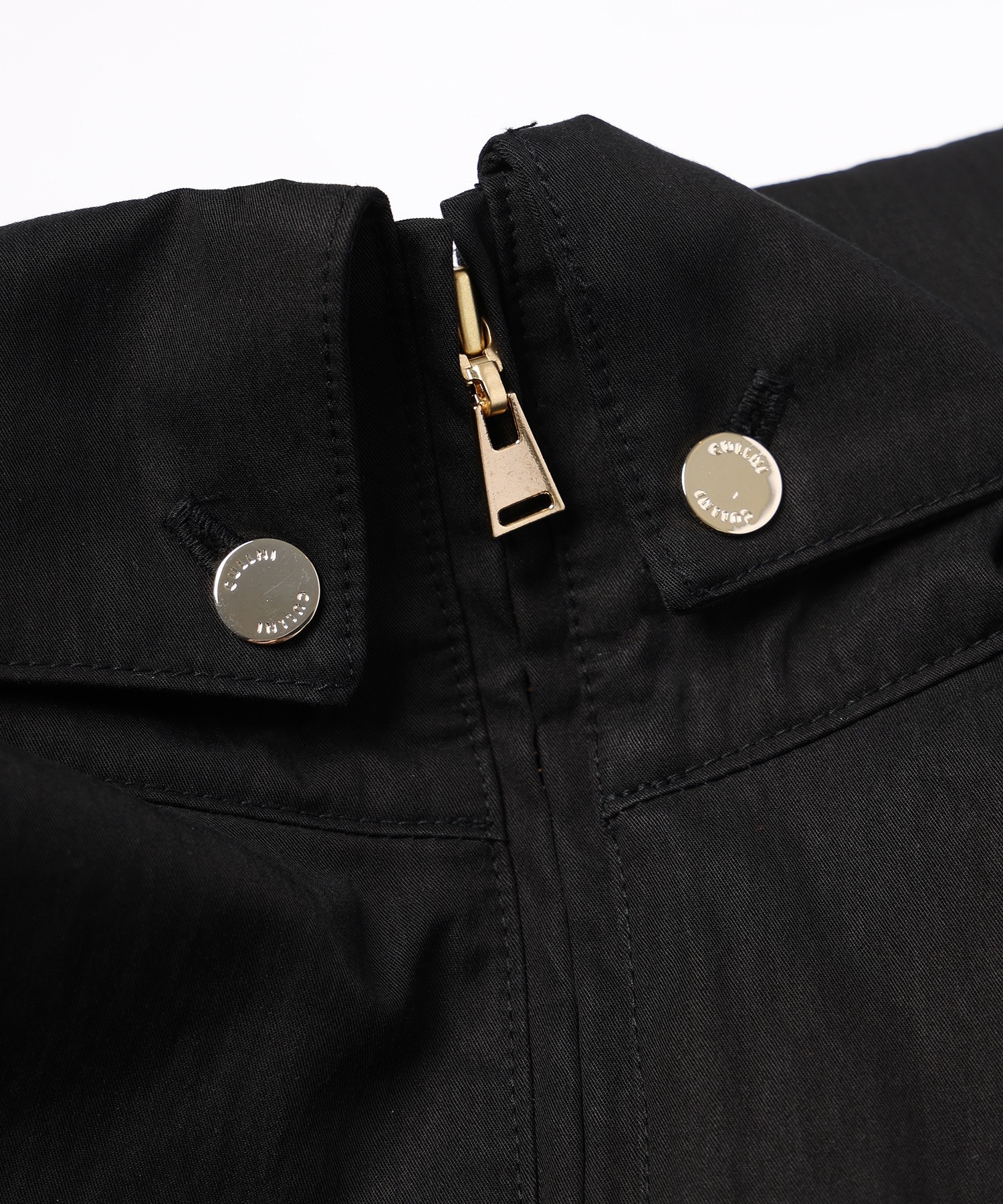 Cotton Nylon Gabardine Structured Stand Collar Anorak Pullover