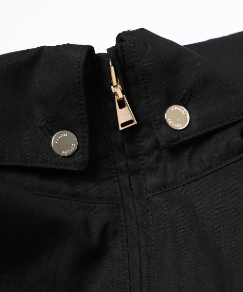 Cotton Nylon Gabardine Structured Stand Collar Anorak Pullover