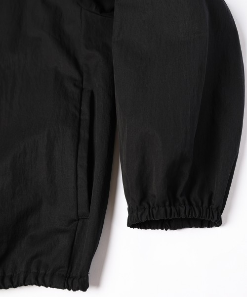 Cotton Nylon Gabardine Structured Stand Collar Anorak Pullover