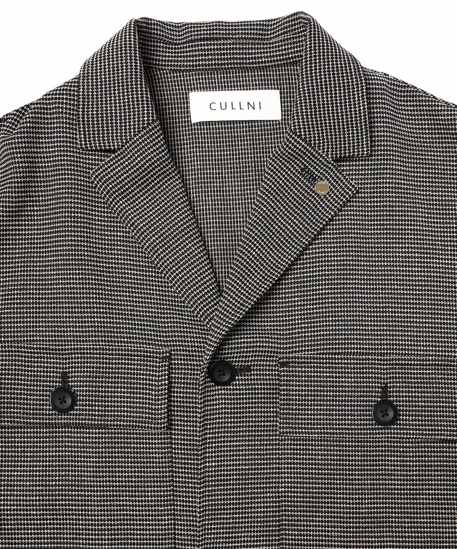 Mix Yarn Mesh Notched Lapel Shirt Blouson