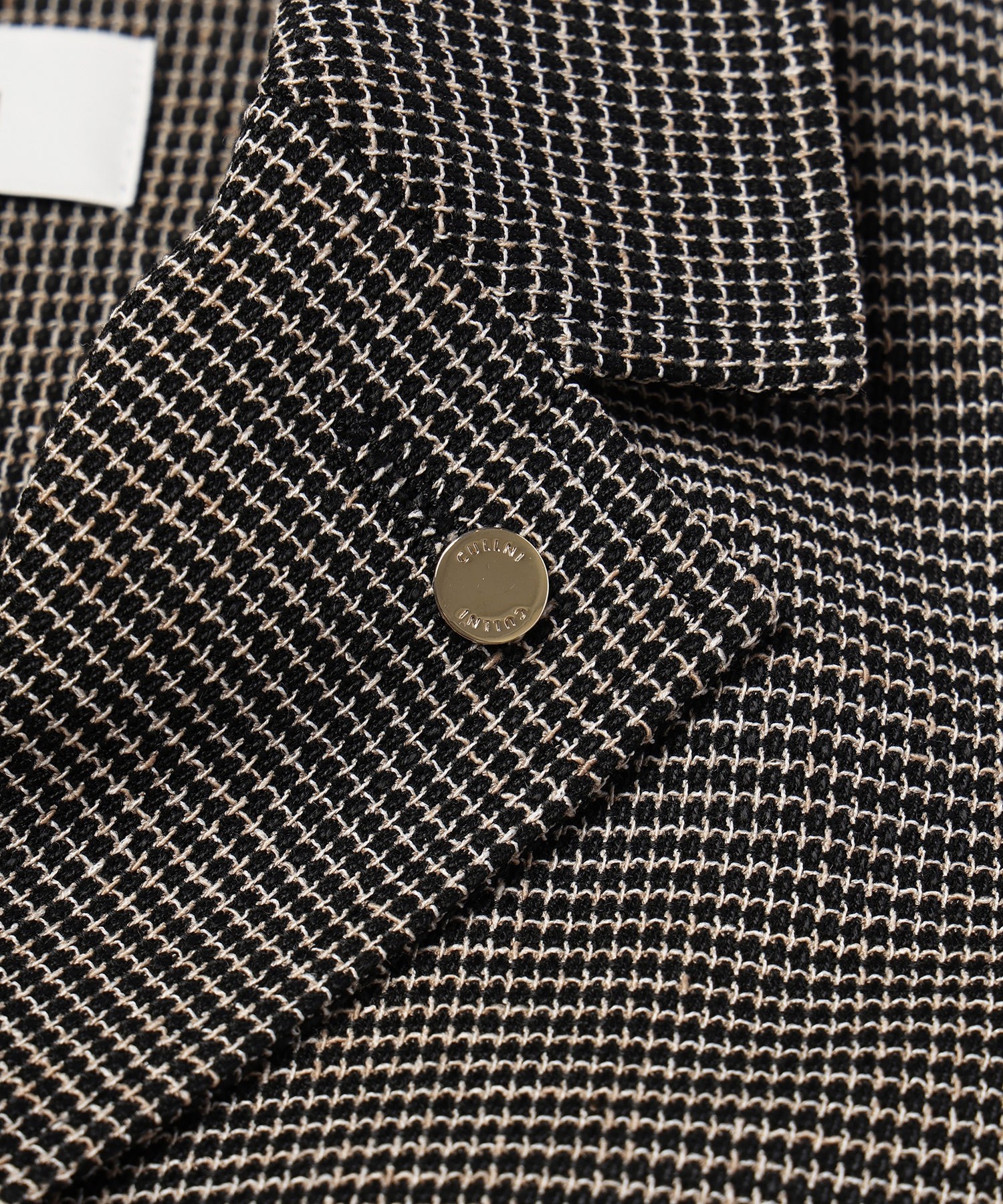 Mix Yarn Mesh Notched Lapel Shirt Blouson