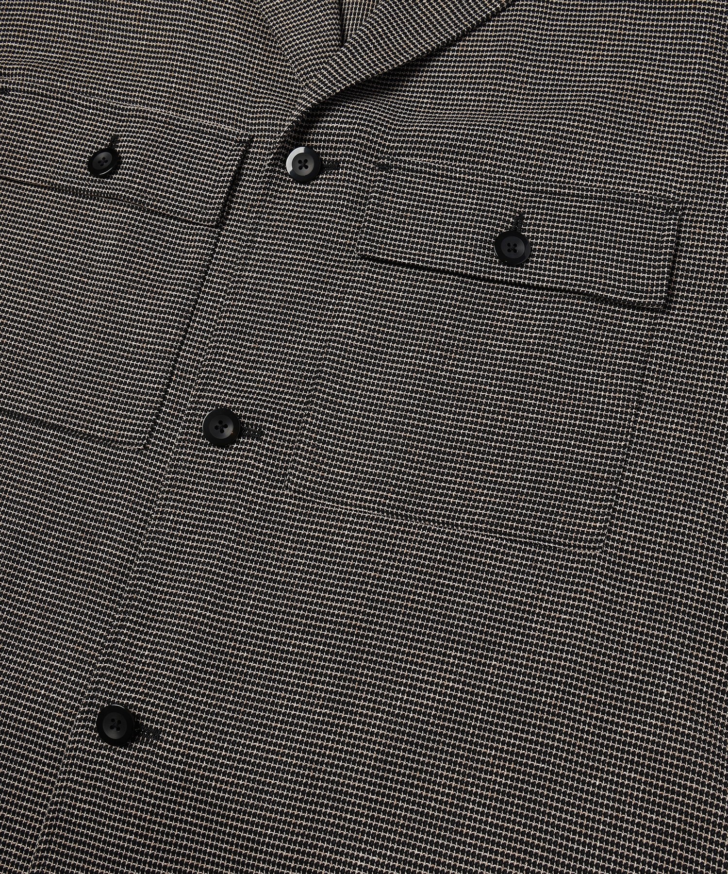 Mix Yarn Mesh Notched Lapel Shirt Blouson