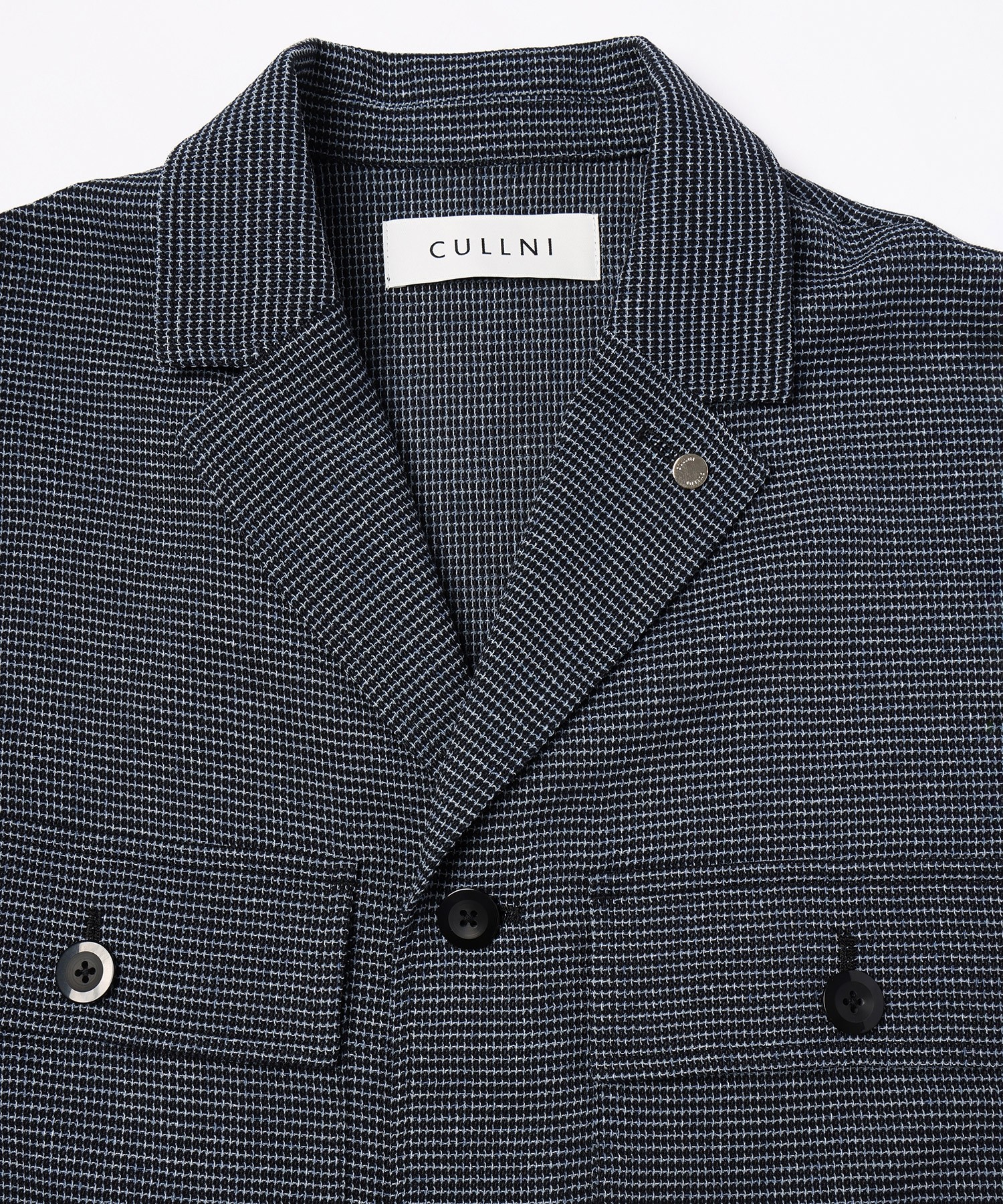 Mix Yarn Mesh Notched Lapel Shirt Blouson