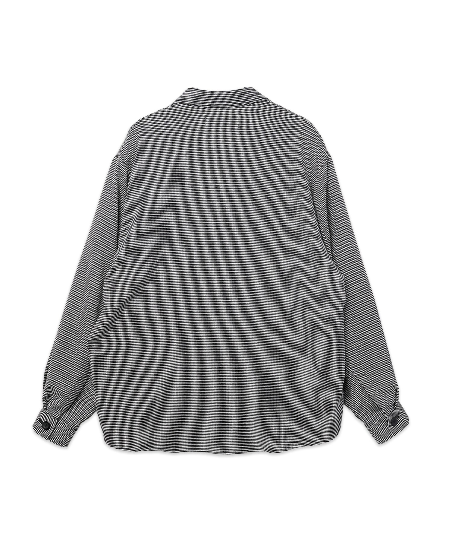 Mix Yarn Mesh Notched Lapel Shirt Blouson