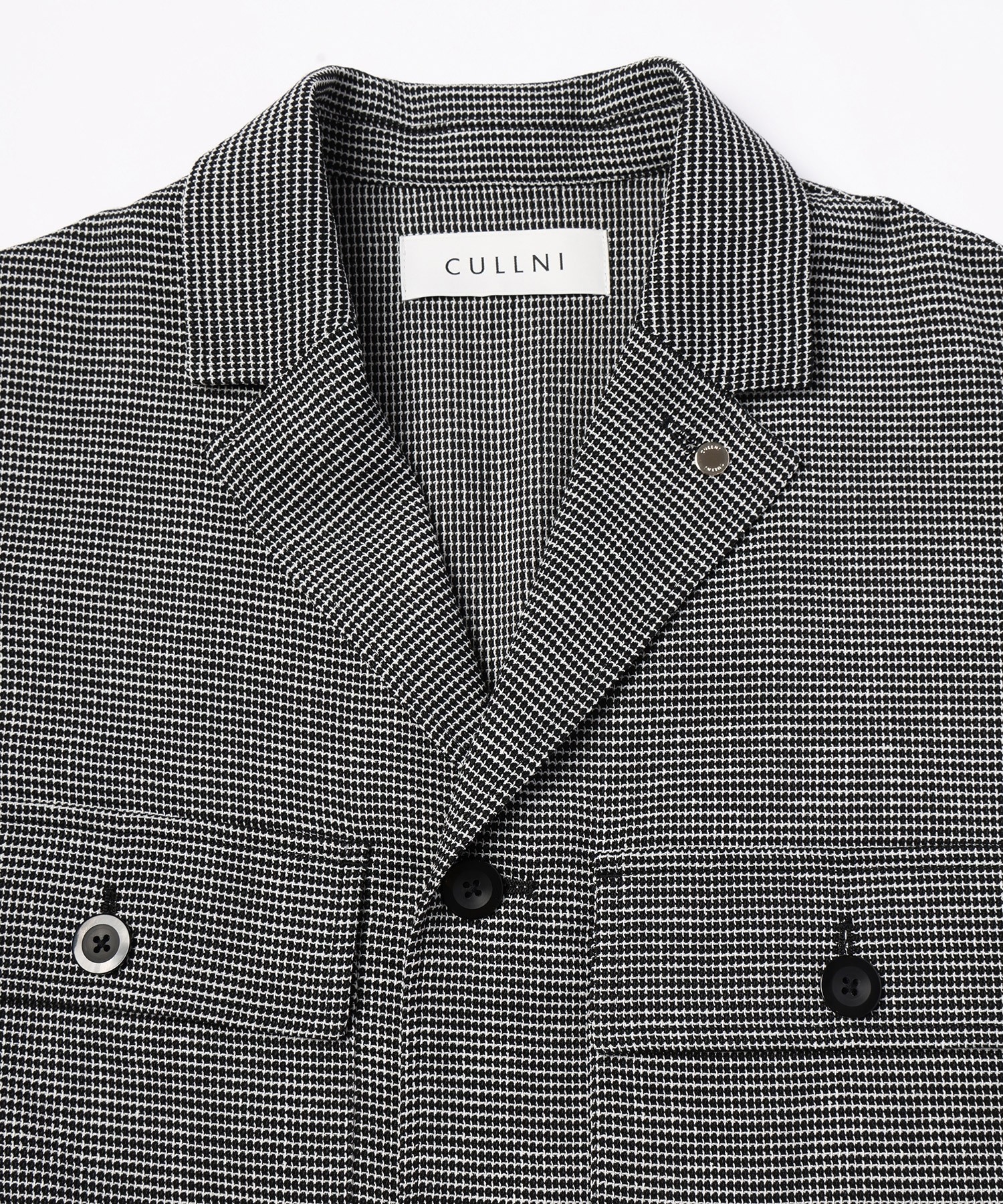 Mix Yarn Mesh Notched Lapel Shirt Blouson