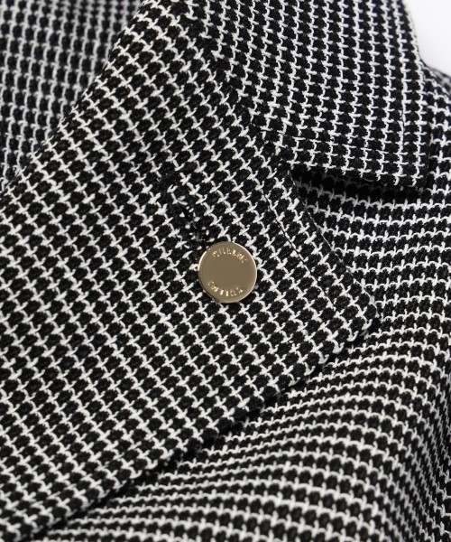 Mix Yarn Mesh Notched Lapel Shirt Blouson