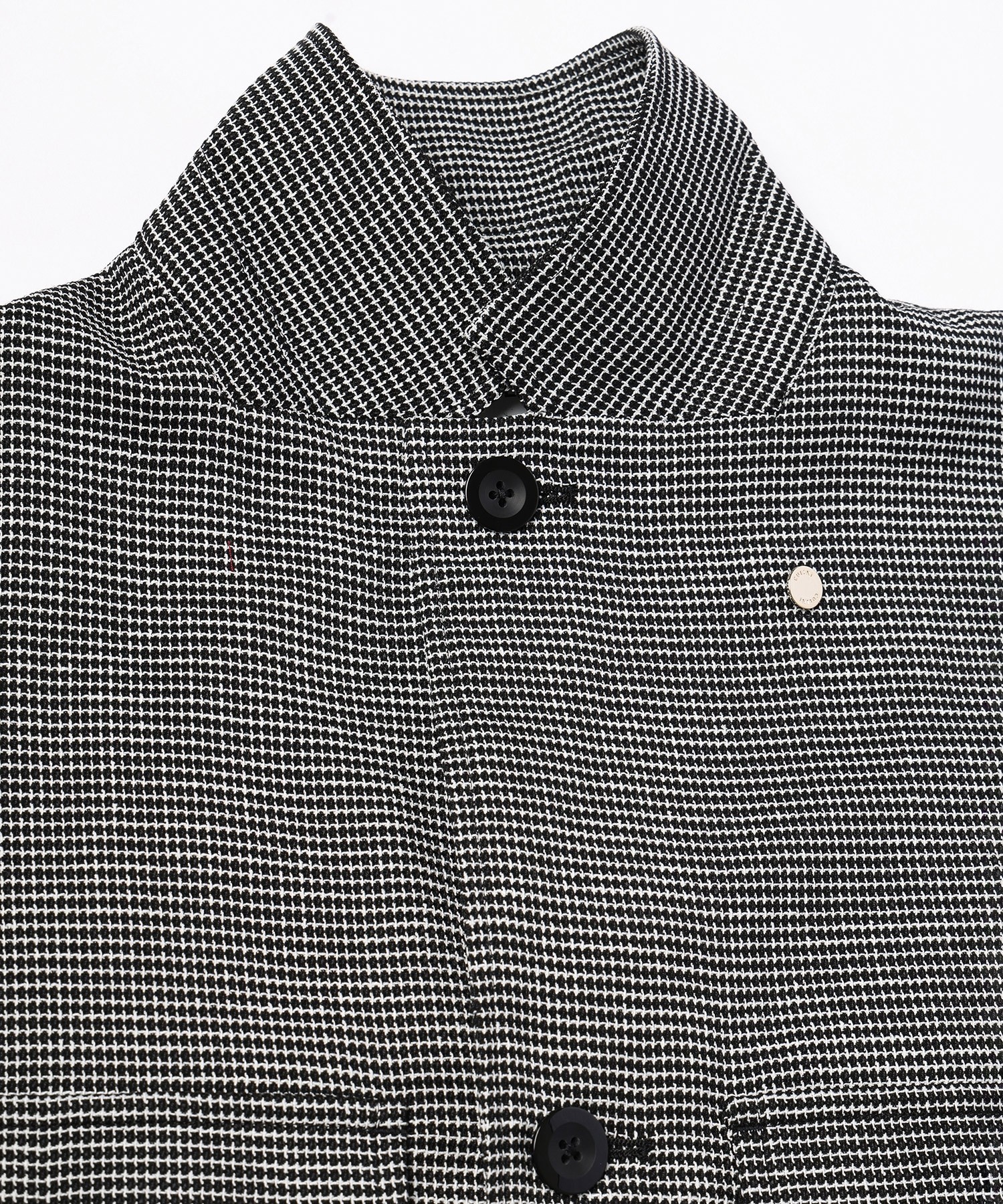 Mix Yarn Mesh Notched Lapel Shirt Blouson