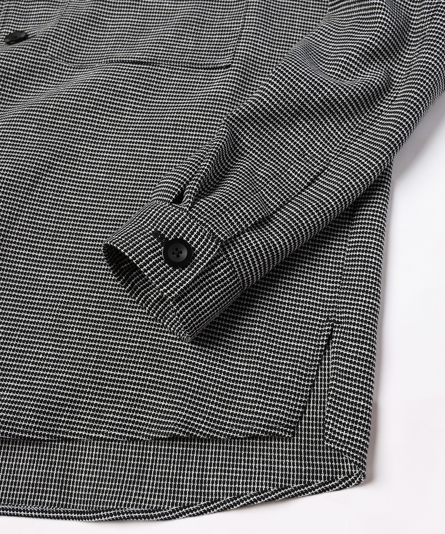 Mix Yarn Mesh Notched Lapel Shirt Blouson