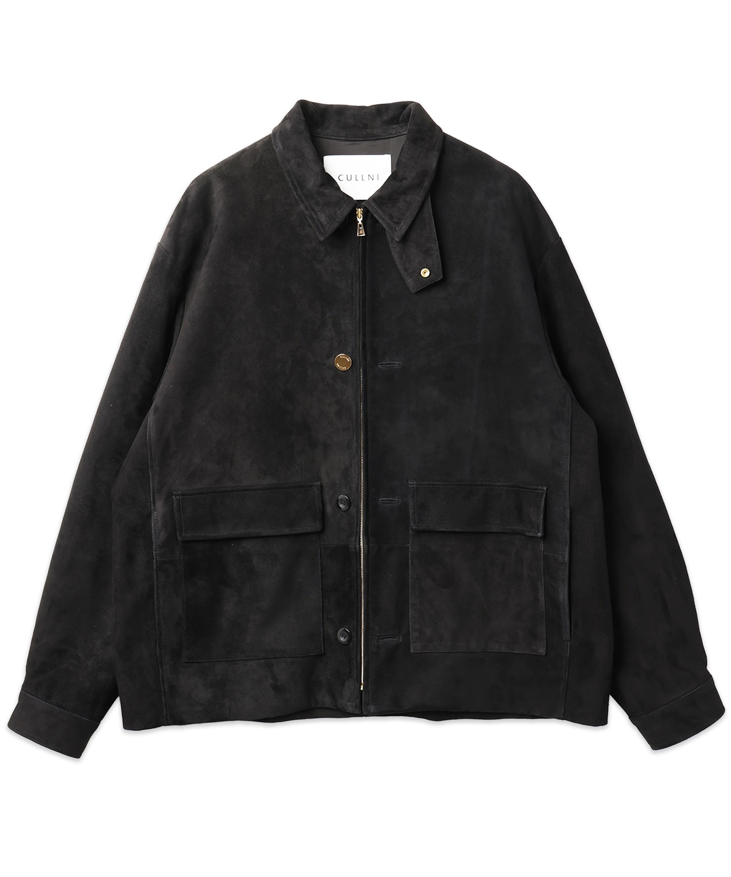 Silky Suede Zip & Button Convertible Blouson