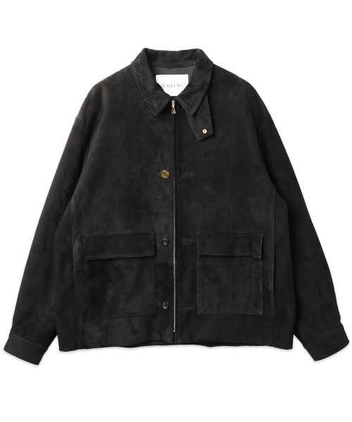 Silky Suede Zip & Button Convertible Blouson