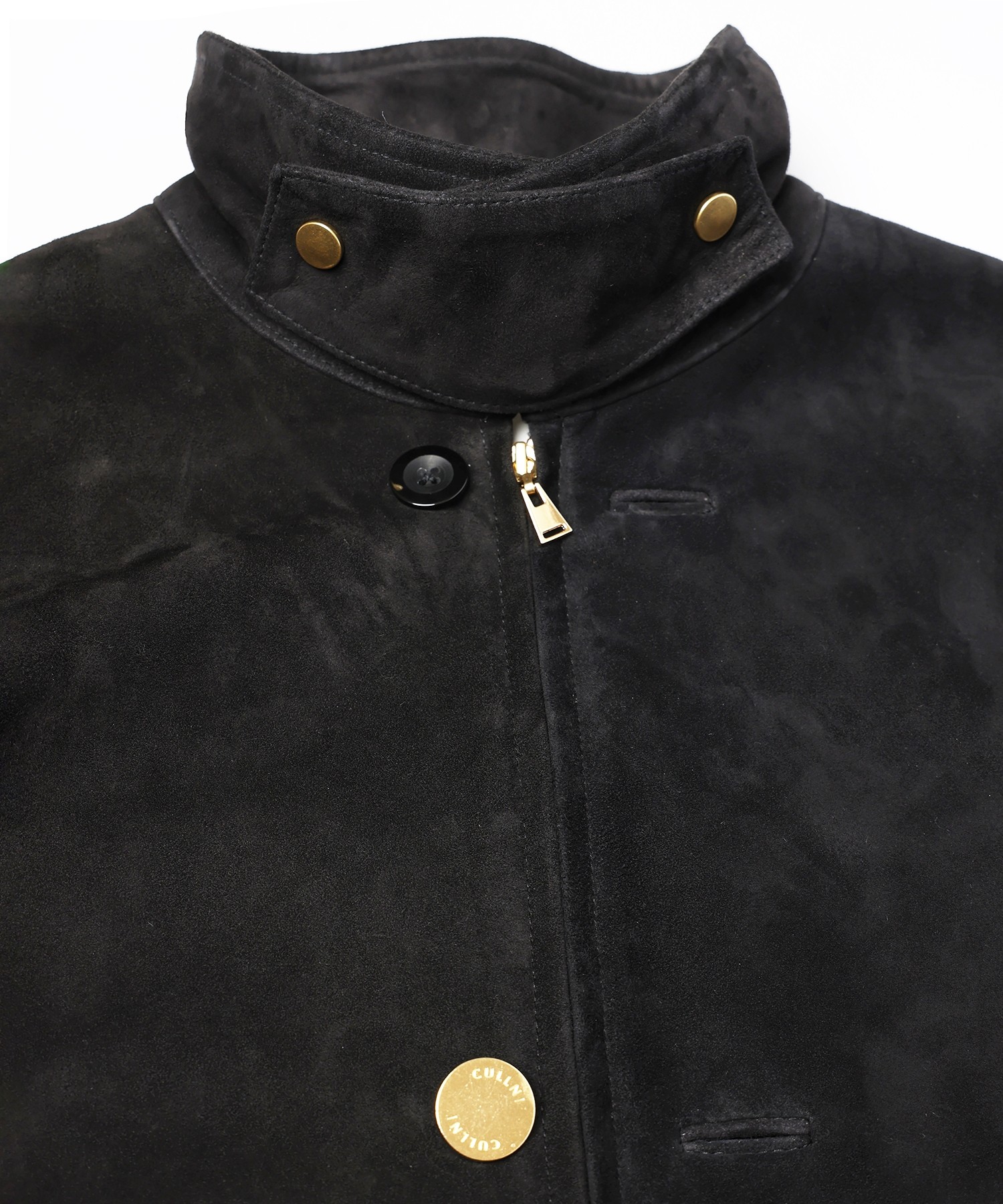 Silky Suede Zip & Button Convertible Blouson