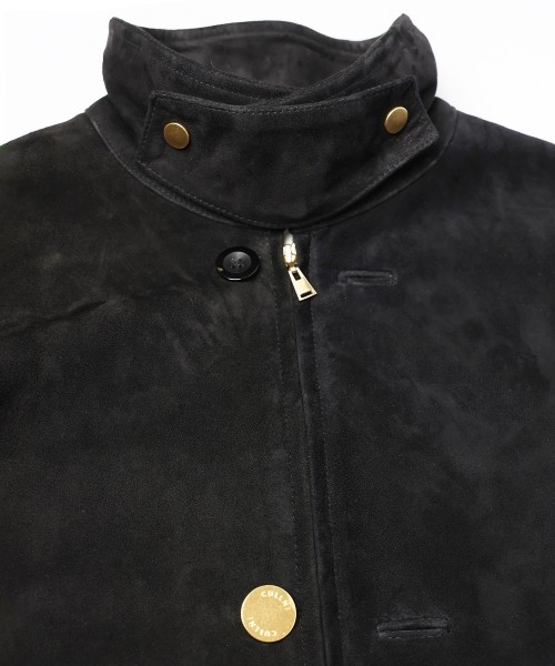 Silky Suede Zip & Button Convertible Blouson