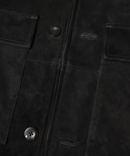 Silky Suede Zip & Button Convertible Blouson
