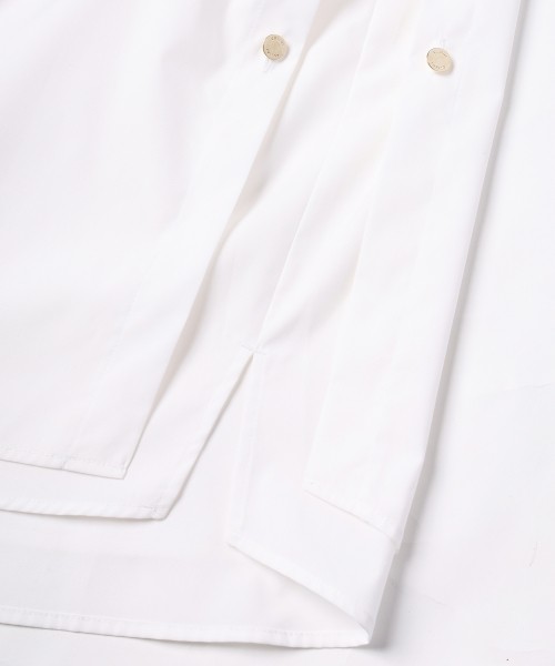 Stripe Typewriter Layered Long Sleeve Shirt