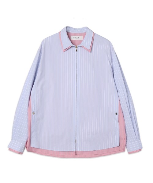 Stripe Typewriter Layered Long Sleeve Shirt