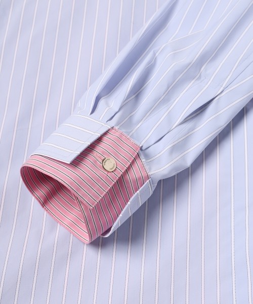 Stripe Typewriter Layered Long Sleeve Shirt