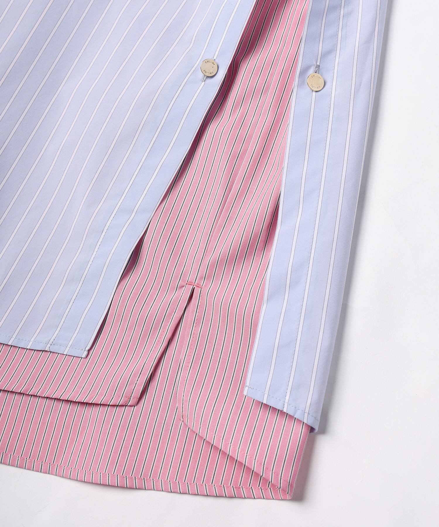 Stripe Typewriter Layered Long Sleeve Shirt