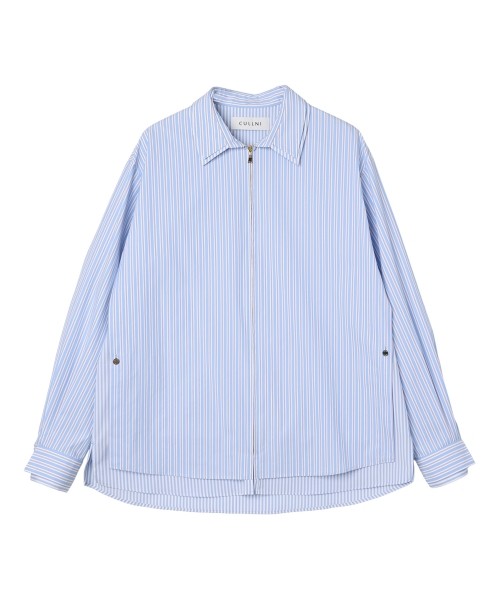 Stripe Typewriter Layered Long Sleeve Shirt