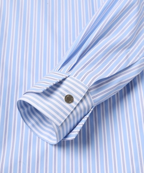 Stripe Typewriter Layered Long Sleeve Shirt
