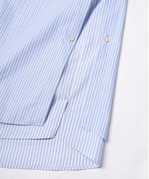 Stripe Typewriter Layered Long Sleeve Shirt