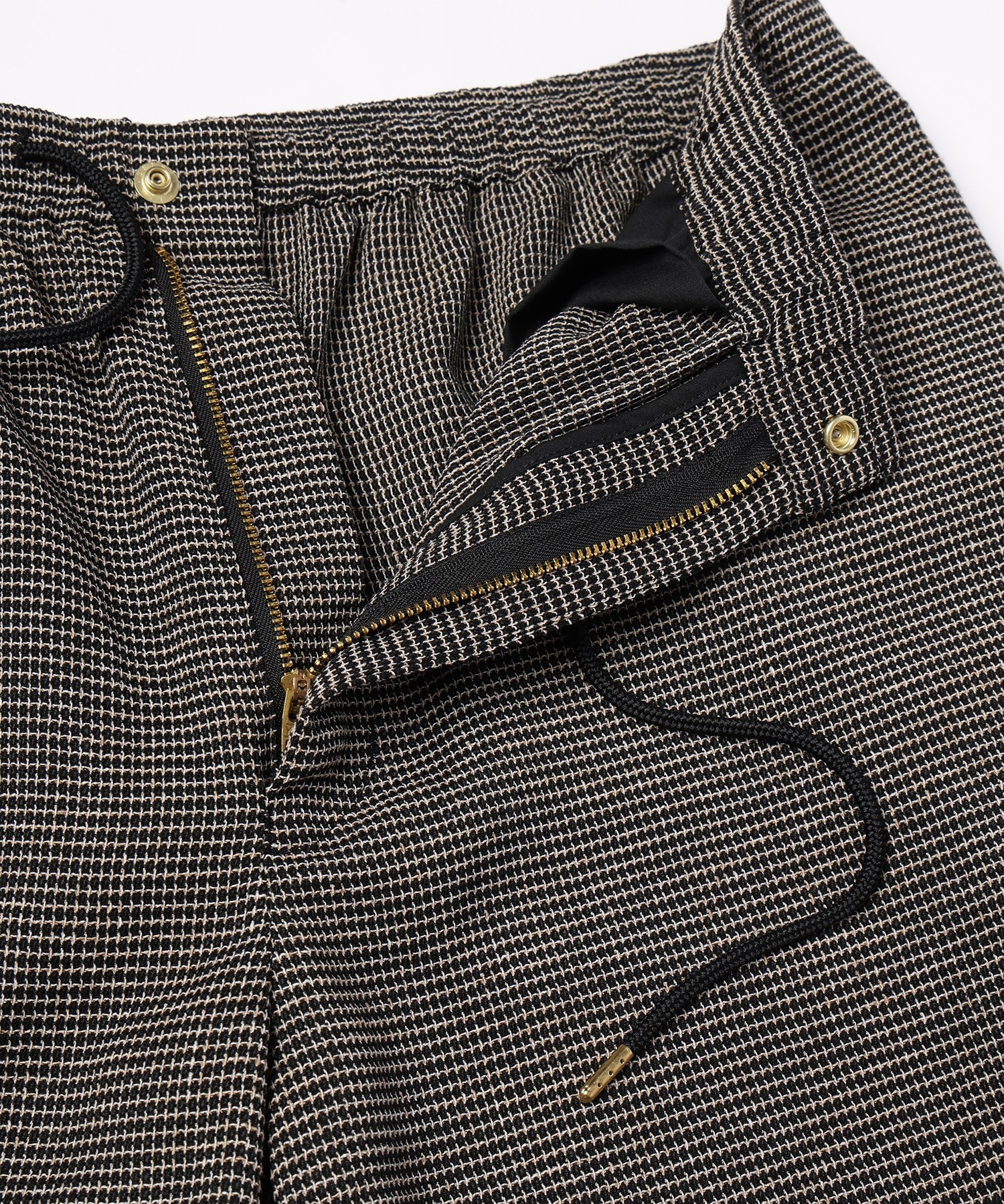 Mix Yarn Mesh Drawstring Wide Pants