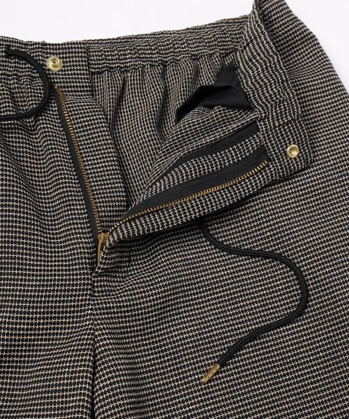 Mix Yarn Mesh Drawstring Wide Pants