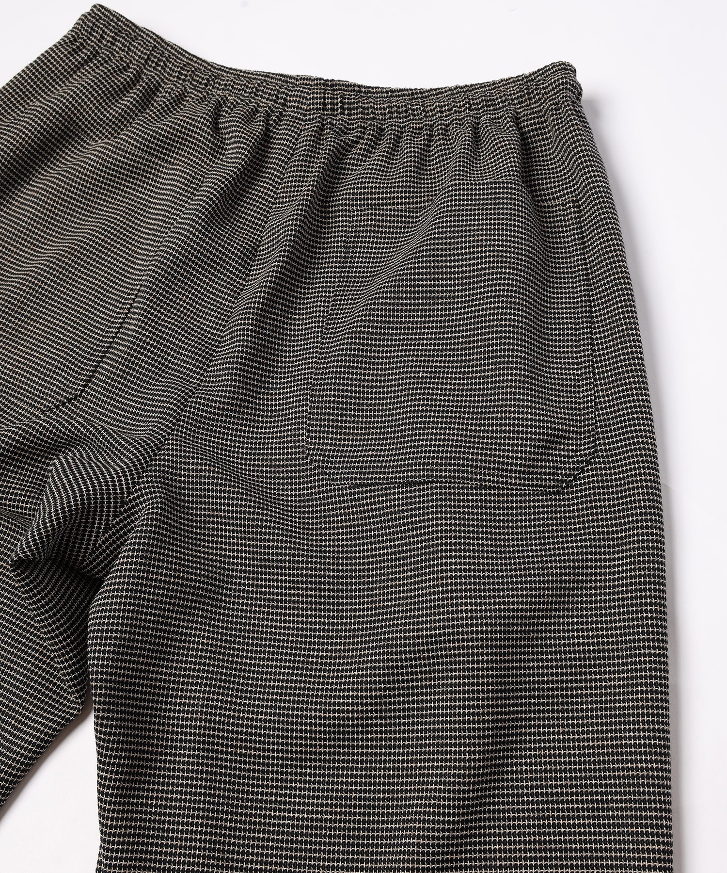 Mix Yarn Mesh Drawstring Wide Pants