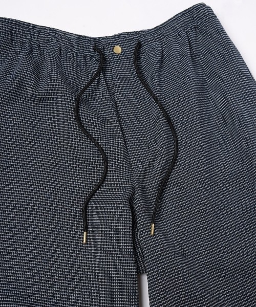 Mix Yarn Mesh Drawstring Wide Pants