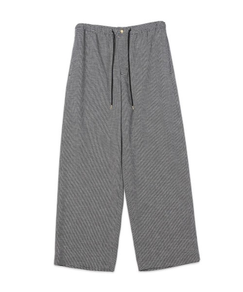 Mix Yarn Mesh Drawstring Wide Pants