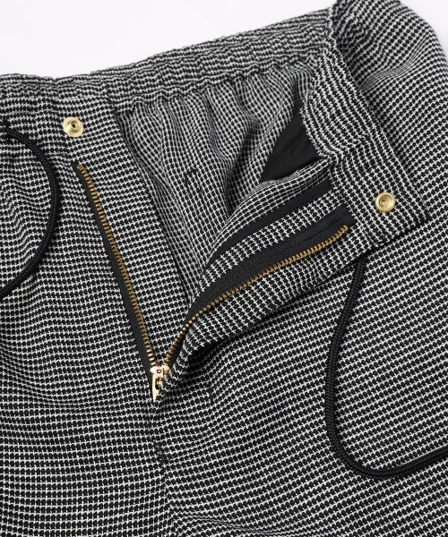 Mix Yarn Mesh Drawstring Wide Pants