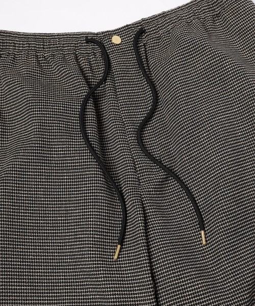 Mix Yarn Mesh Drawstring Wide Pants