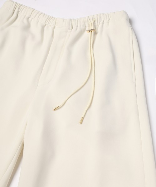 Triacetate Airy Cloth Drawstring Wide Pants