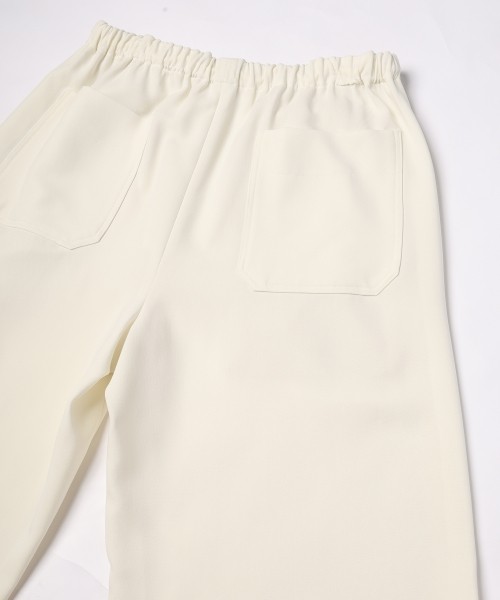 Triacetate Airy Cloth Drawstring Wide Pants