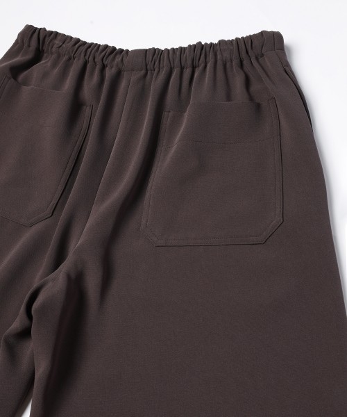 Triacetate Airy Cloth Drawstring Wide Pants