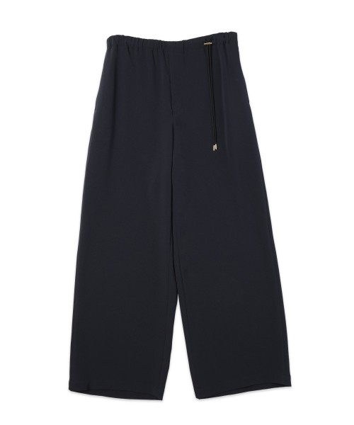 Triacetate Airy Cloth Drawstring Wide Pants