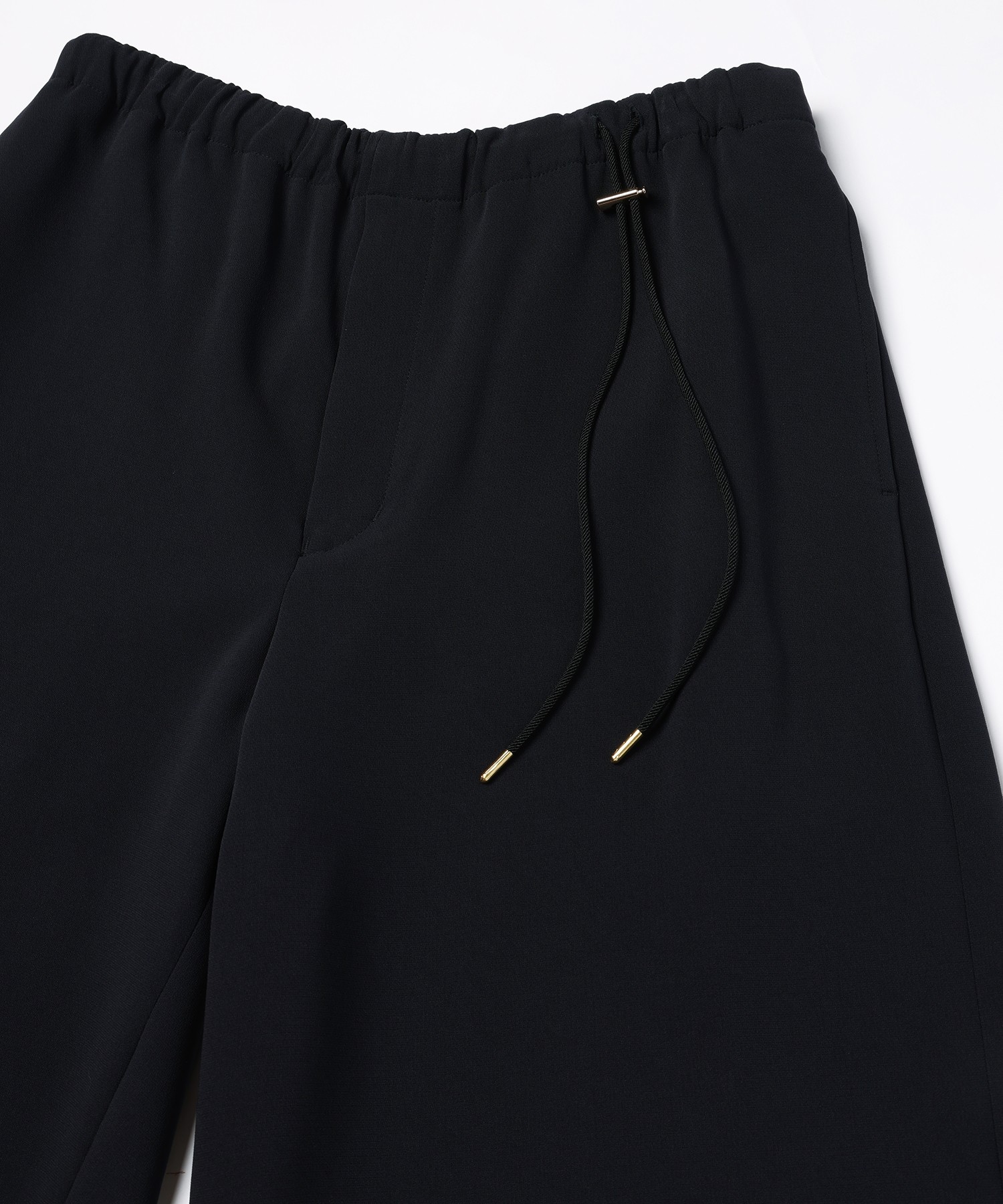 Triacetate Airy Cloth Drawstring Wide Pants
