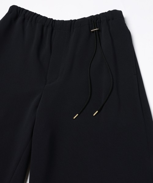 Triacetate Airy Cloth Drawstring Wide Pants