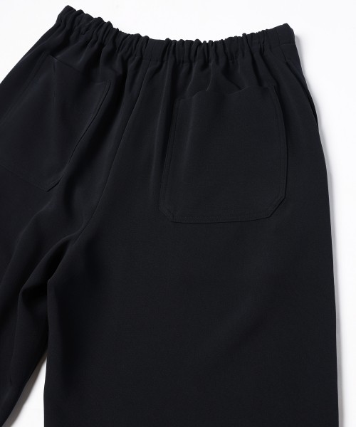 Triacetate Airy Cloth Drawstring Wide Pants