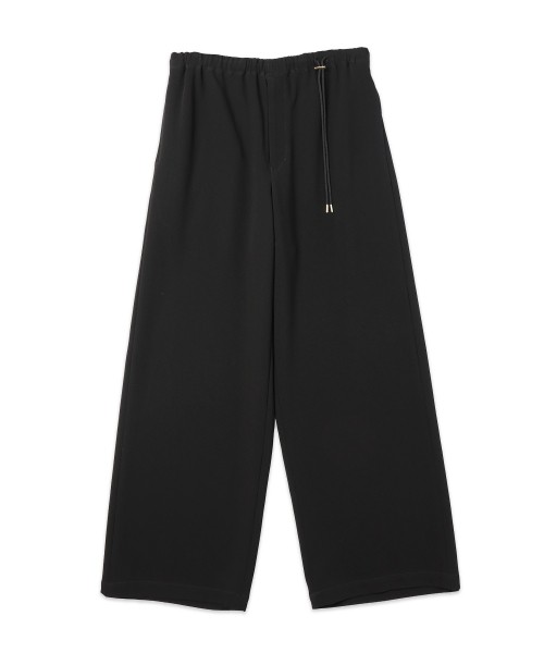 Triacetate Airy Cloth Drawstring Wide Pants
