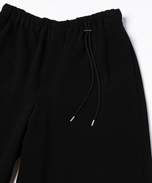 Triacetate Airy Cloth Drawstring Wide Pants