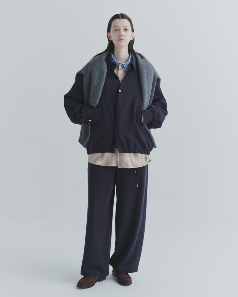 Triacetate Airy Cloth Drawstring Wide Pants