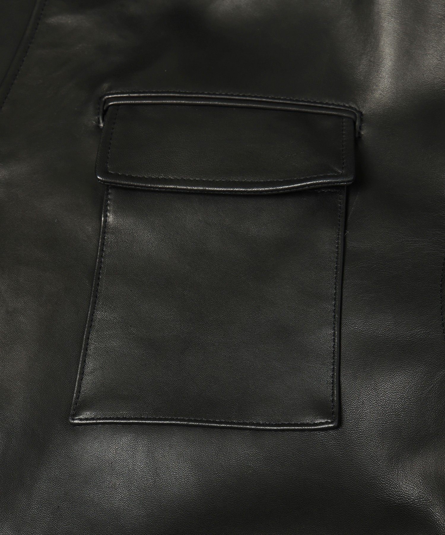 UK Lamb Leather Tielocken Jacket Detaching Spanish Mouton Collar
