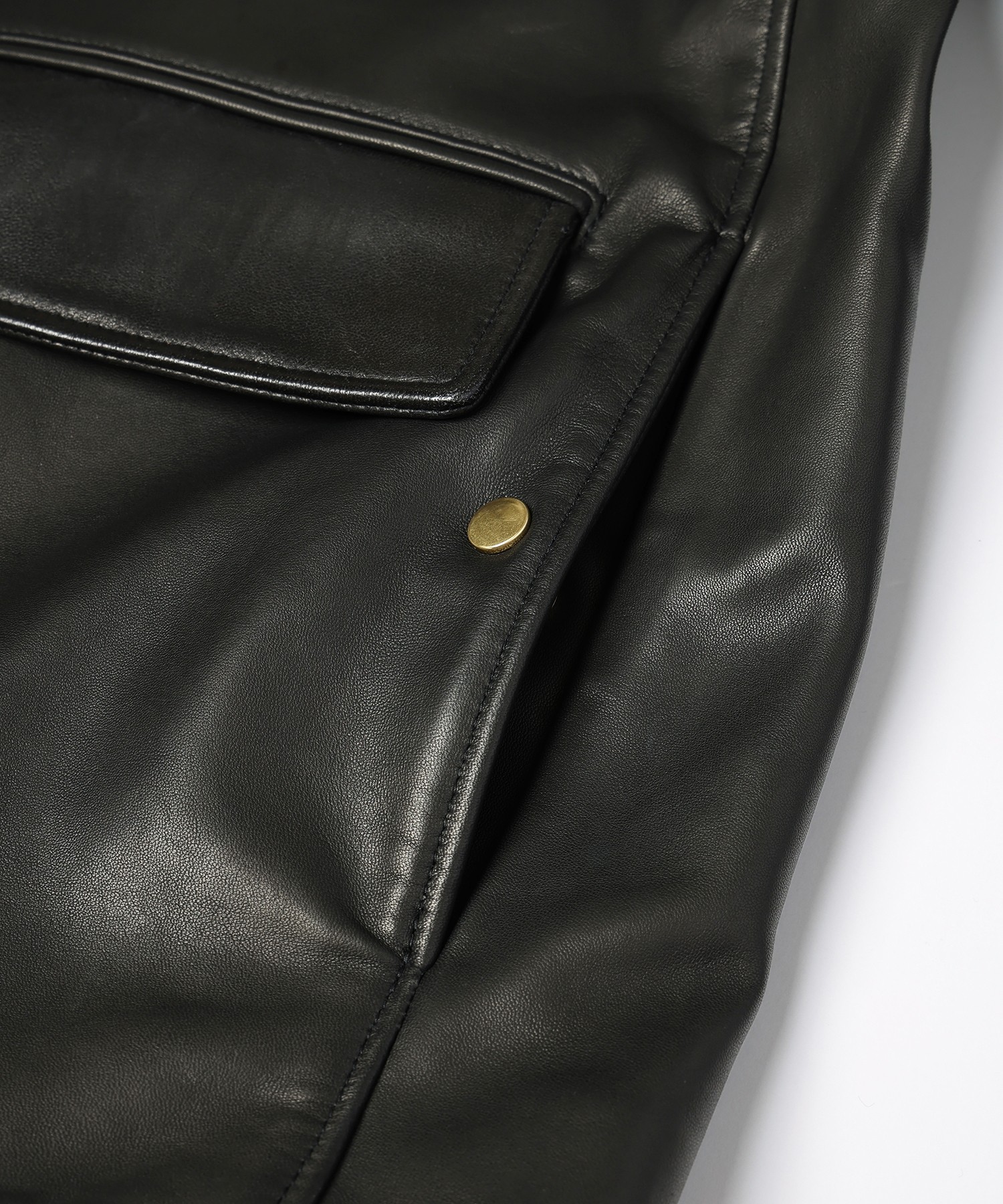 UK Lamb Leather Tielocken Jacket Detaching Spanish Mouton Collar