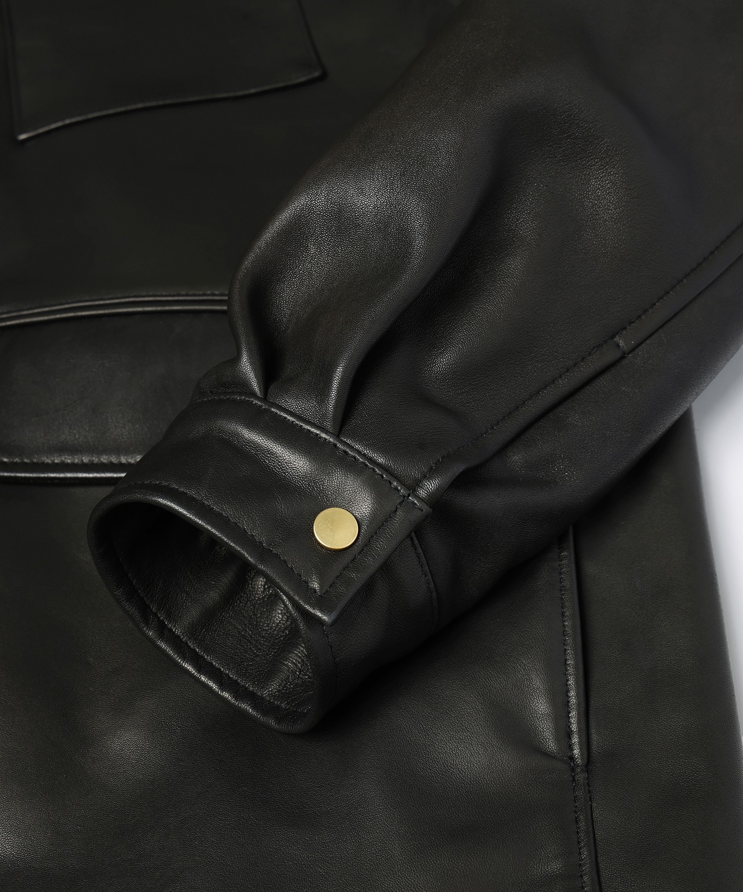 UK Lamb Leather Tielocken Jacket Detaching Spanish Mouton Collar