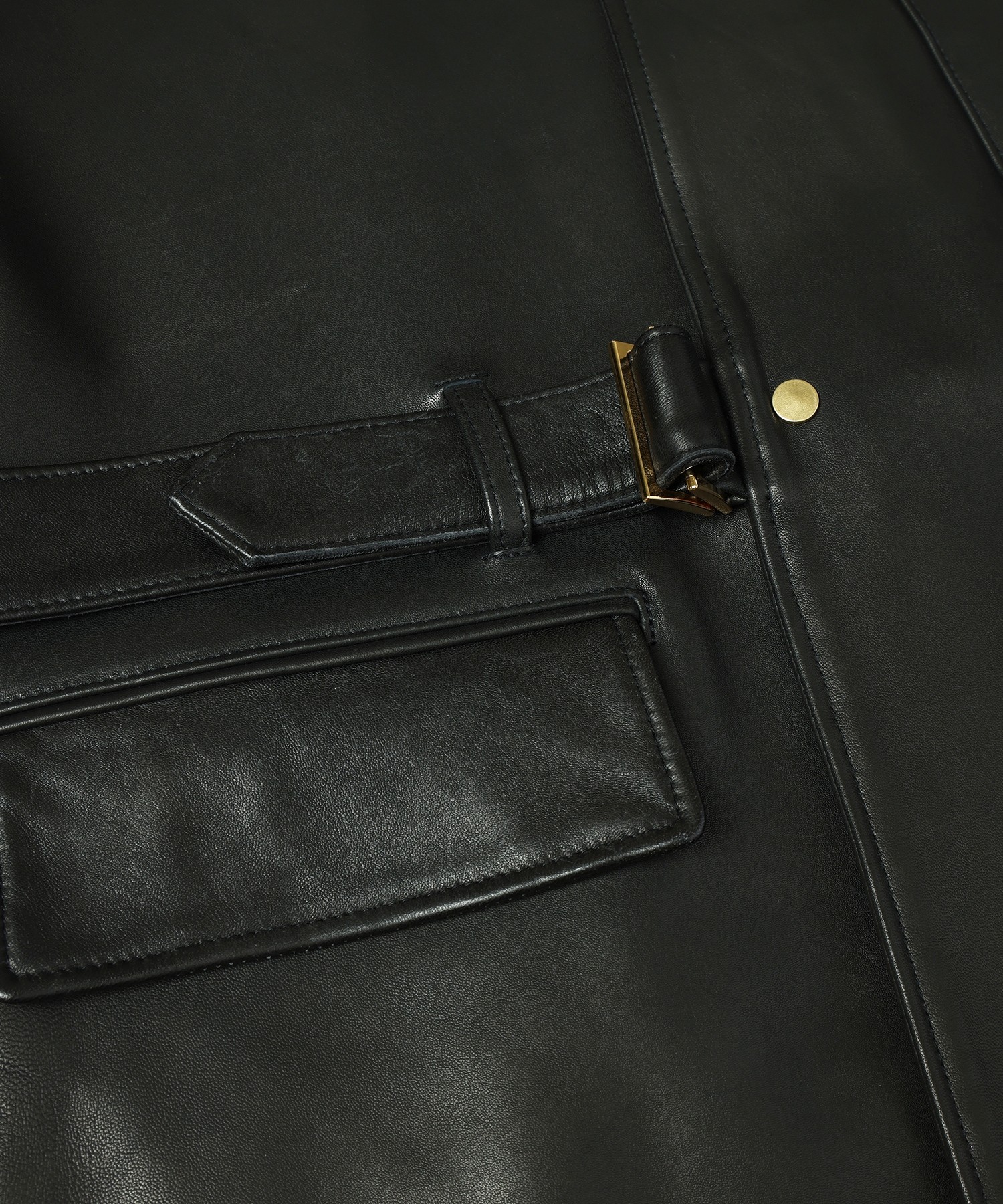 UK Lamb Leather Tielocken Jacket Detaching Spanish Mouton Collar