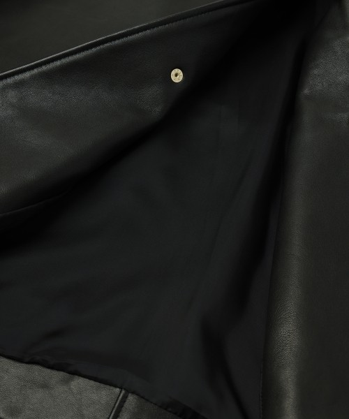 UK Lamb Leather Tielocken Jacket Detaching Spanish Mouton Collar