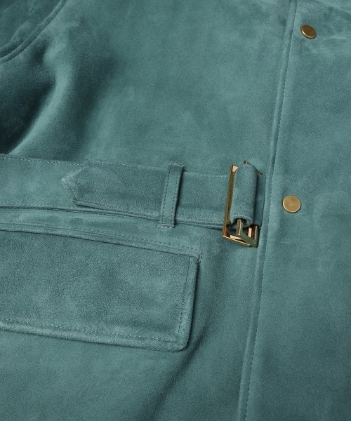 Silky Suede Tie locken Padded Jacket Detaching Spanish Mouton collar