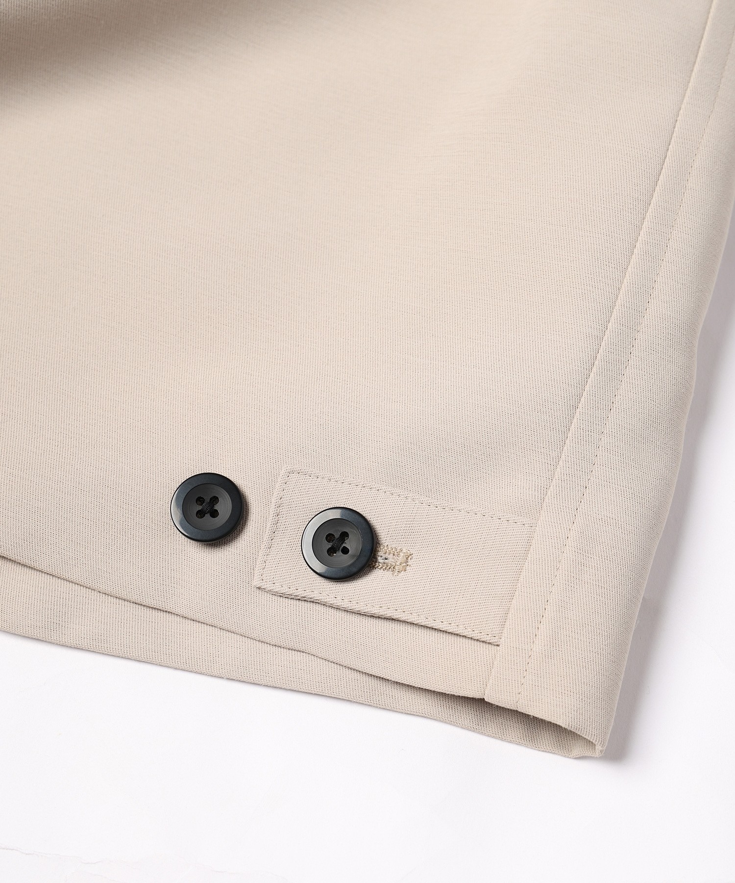 Structured Twill Double Cloth Leather Collar Blouson