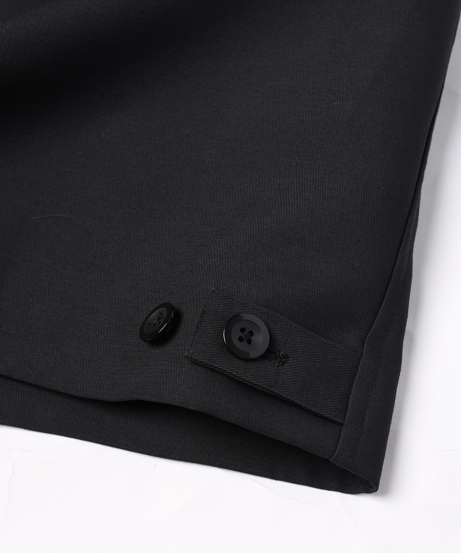 Structured Twill Double Cloth Leather Collar Blouson